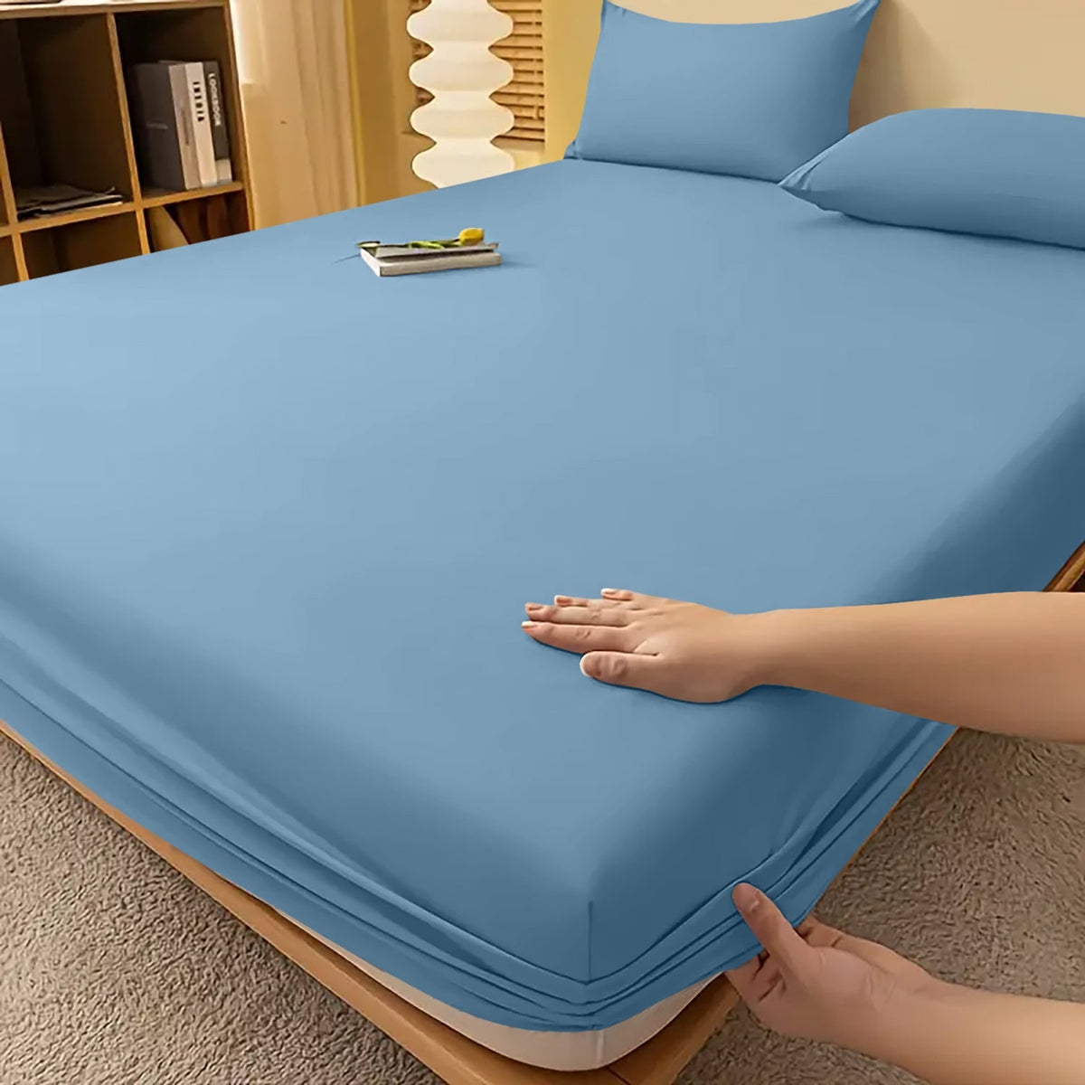 Deep Pocket Fitted Bed Sheet with Cooling Wrinkle-Resistant Design and Elasticized Corners - Image 43