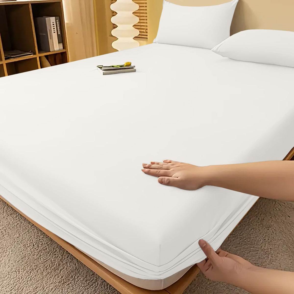 Deep Pocket Fitted Bed Sheet with Cooling Wrinkle-Resistant Design and Elasticized Corners - Image 46