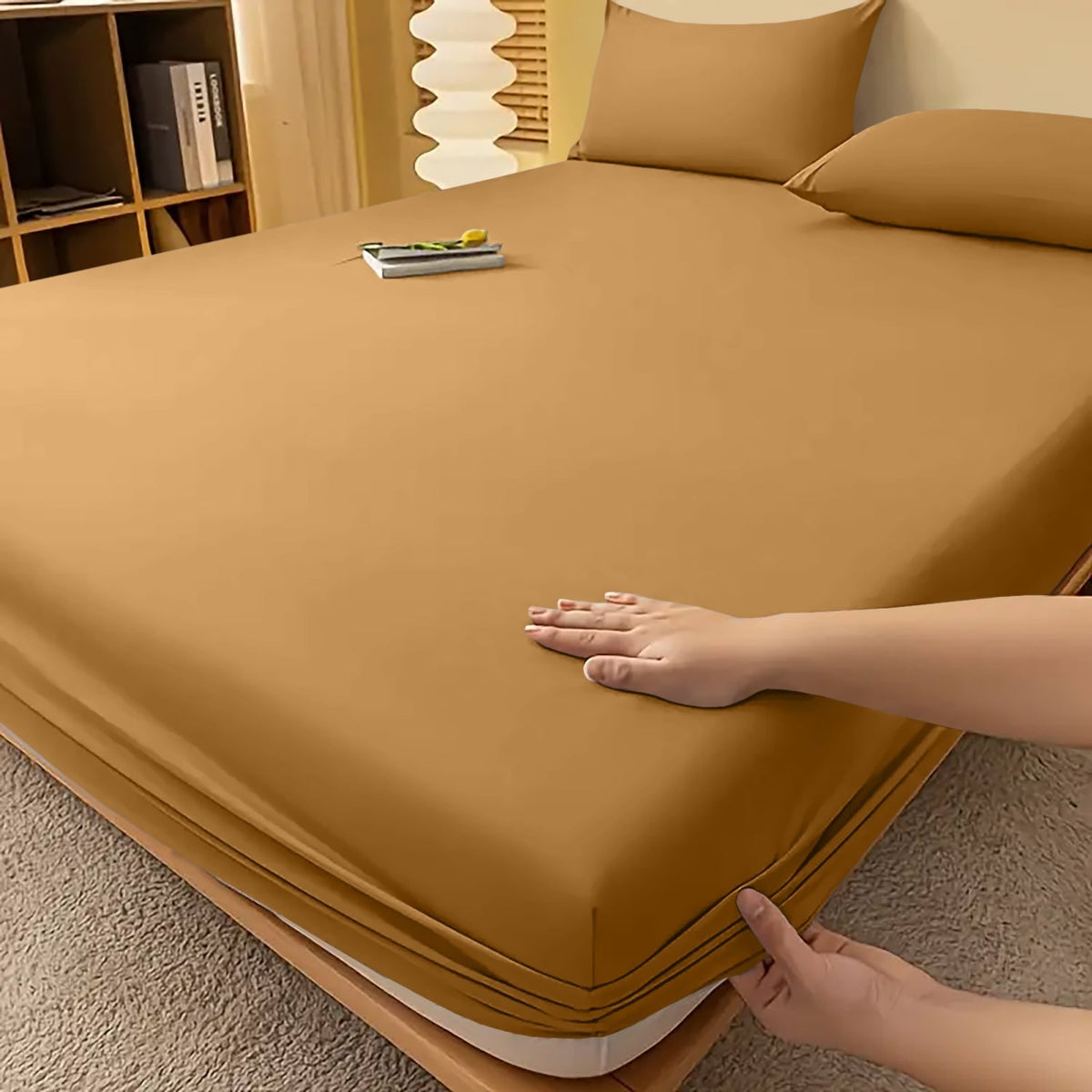 Deep Pocket Fitted Bed Sheet with Cooling Wrinkle-Resistant Design and Elasticized Corners - Image 48