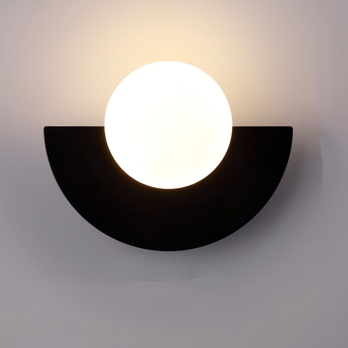 Diffused Light Wall Sconce Scandinavian Semi Circle Warm White Minimalist Metal Globe - Image 10