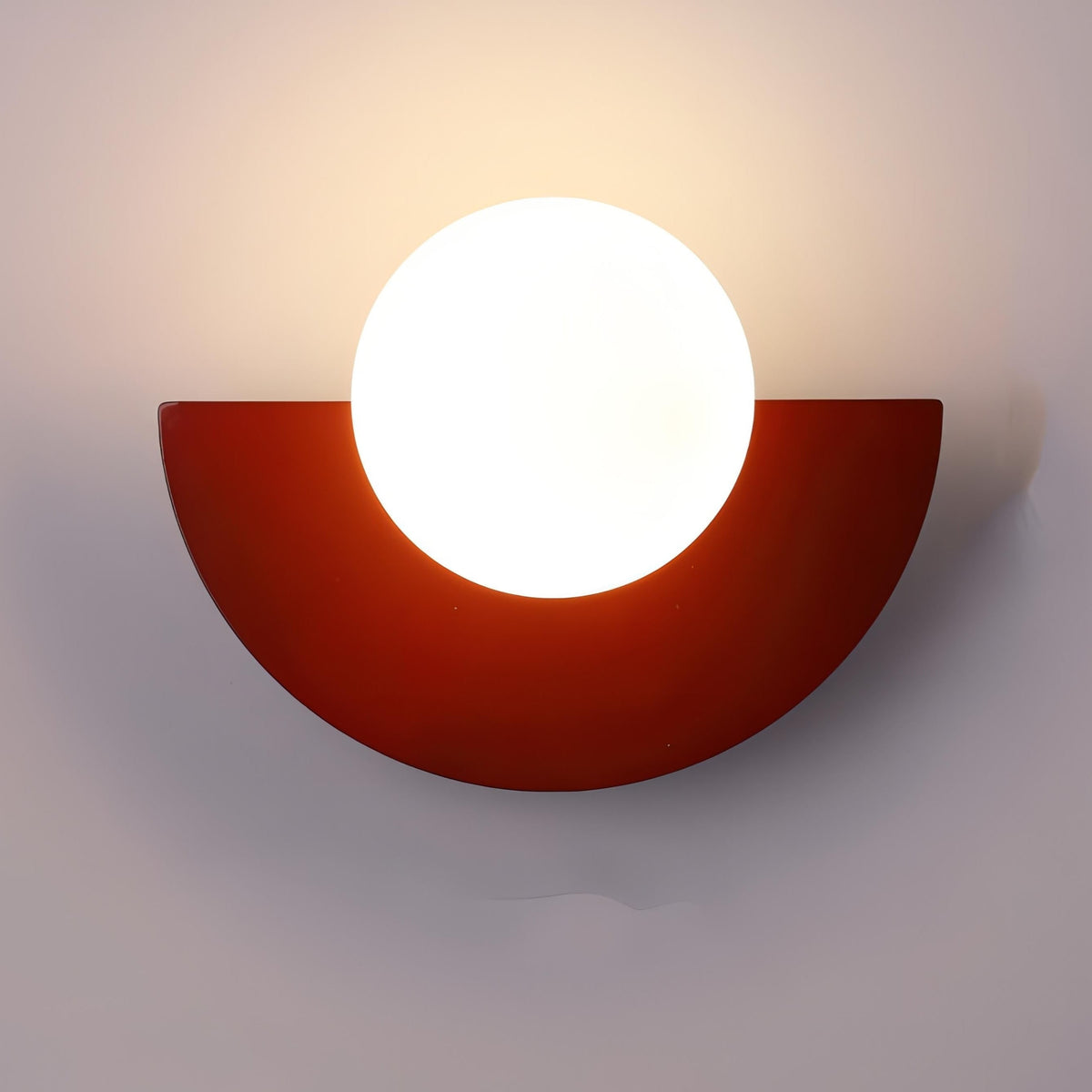 Diffused Light Wall Sconce Scandinavian Semi Circle Warm White Minimalist Metal Globe - Image 6