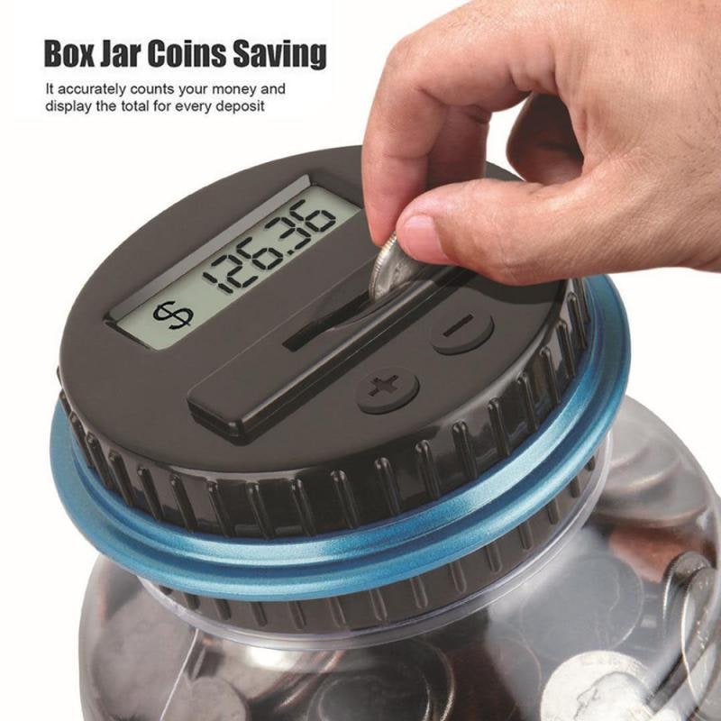 Digital Coin Bank with Lcd Screen and Counting for Large Capacity Piggy Wooden - Image 4