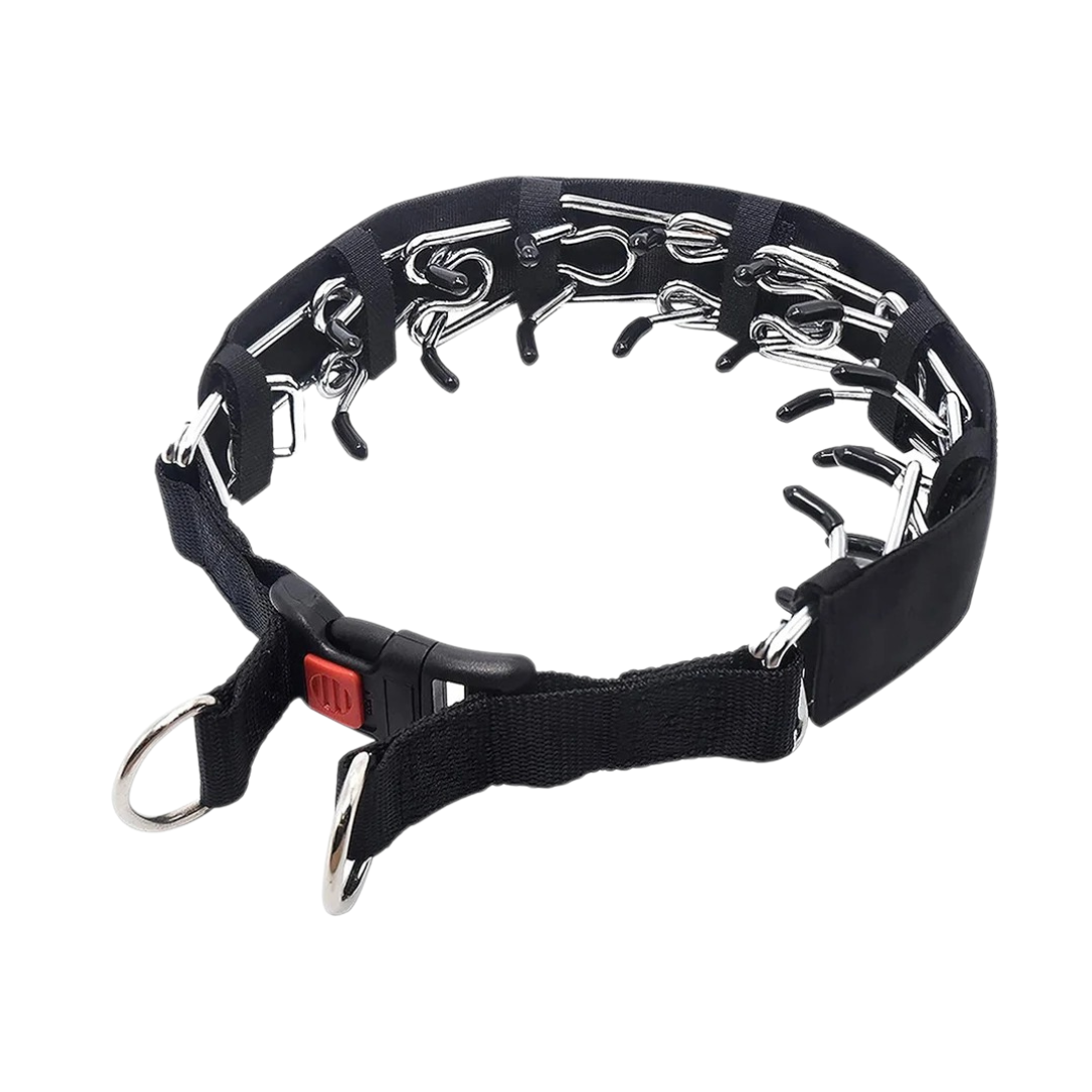 Dog Prong Training Collar with Reflective Cover and Quick-Release Buckle for Controlled Walks - Image 7