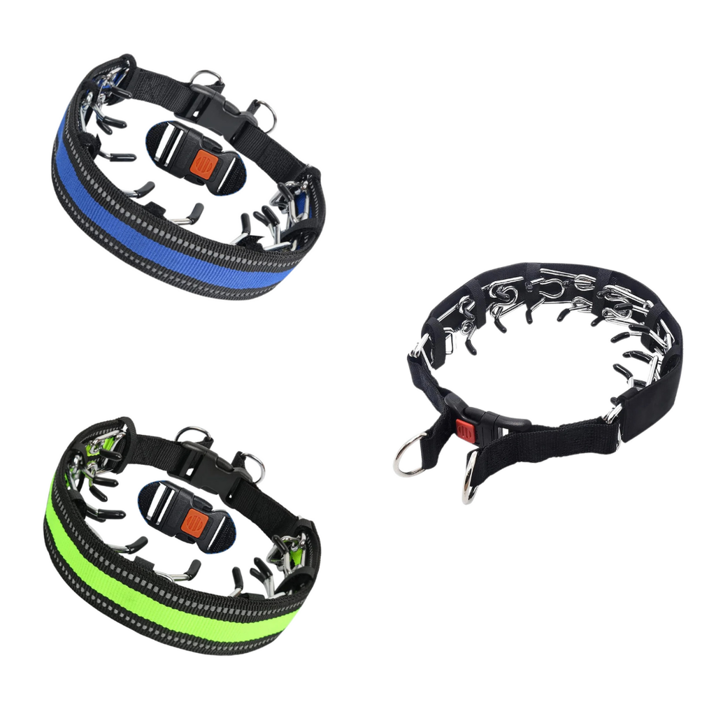 Dog Prong Training Collar with Reflective Cover and Quick-Release Buckle for Controlled Walks - Image 8