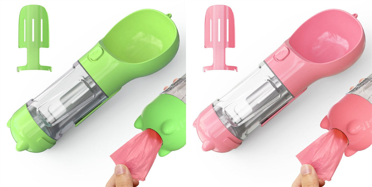 Dog Water Bottle and Dispenser with Portable Bowl and Waste Bag Storage for Travel - Image 27