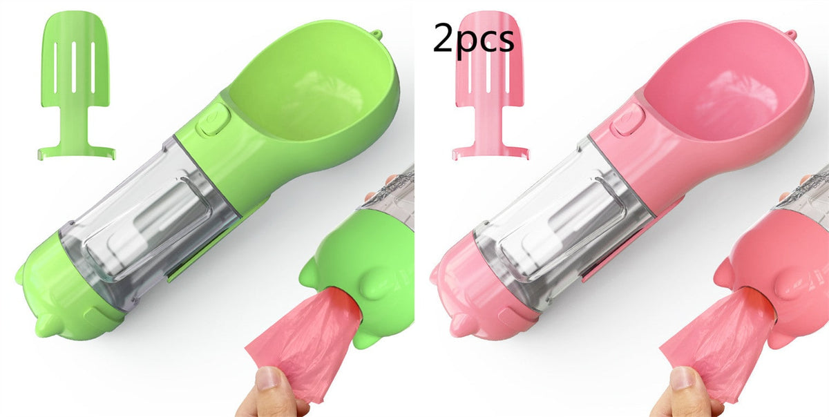 Dog Water Bottle and Dispenser with Portable Bowl and Waste Bag Storage for Travel - Image 43