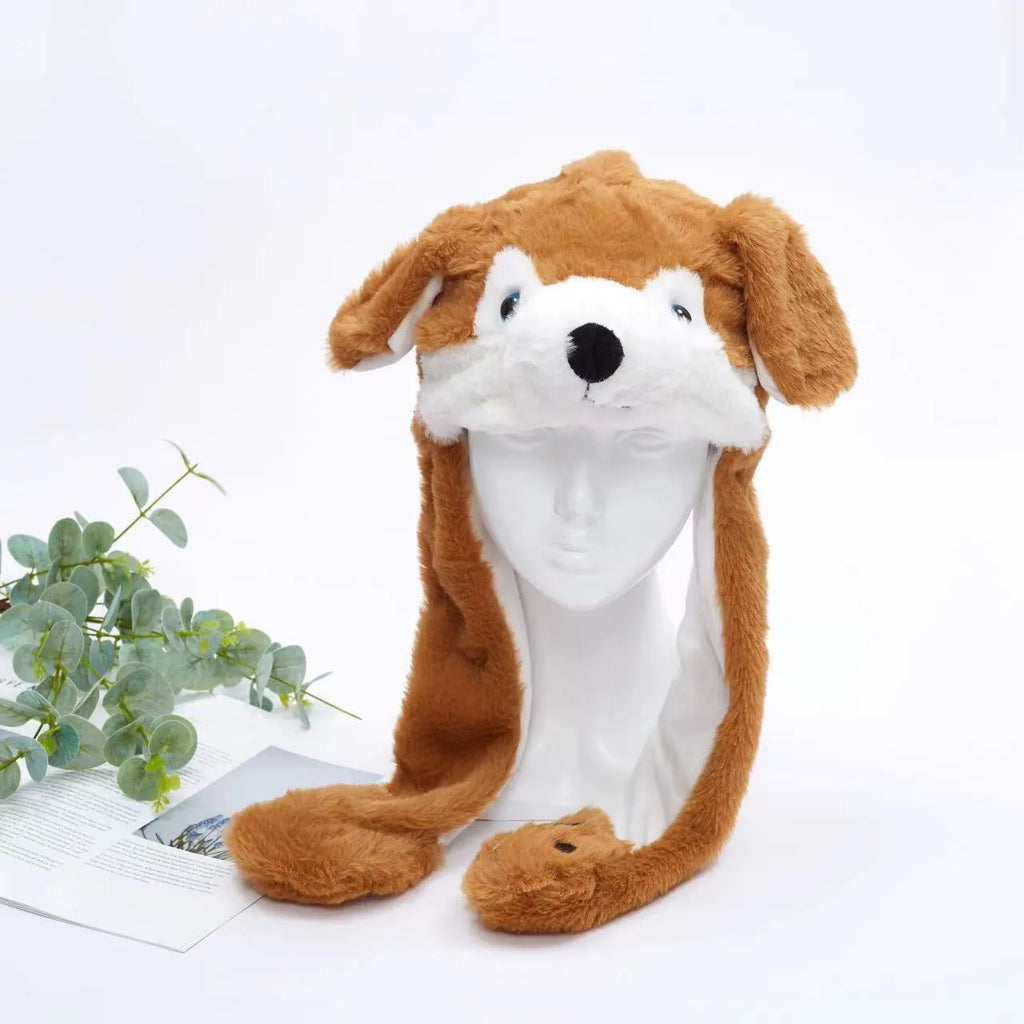 Interaktiver Hasenohrenhut für Kinder und Erwachsene – Niedlicher Plüschhut mit beweglichen Ohren zum Spielen, für Kostüme und als Geschenk