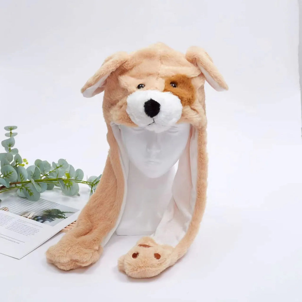 Interaktiver Hasenohrenhut für Kinder und Erwachsene – Niedlicher Plüschhut mit beweglichen Ohren zum Spielen, für Kostüme und als Geschenk