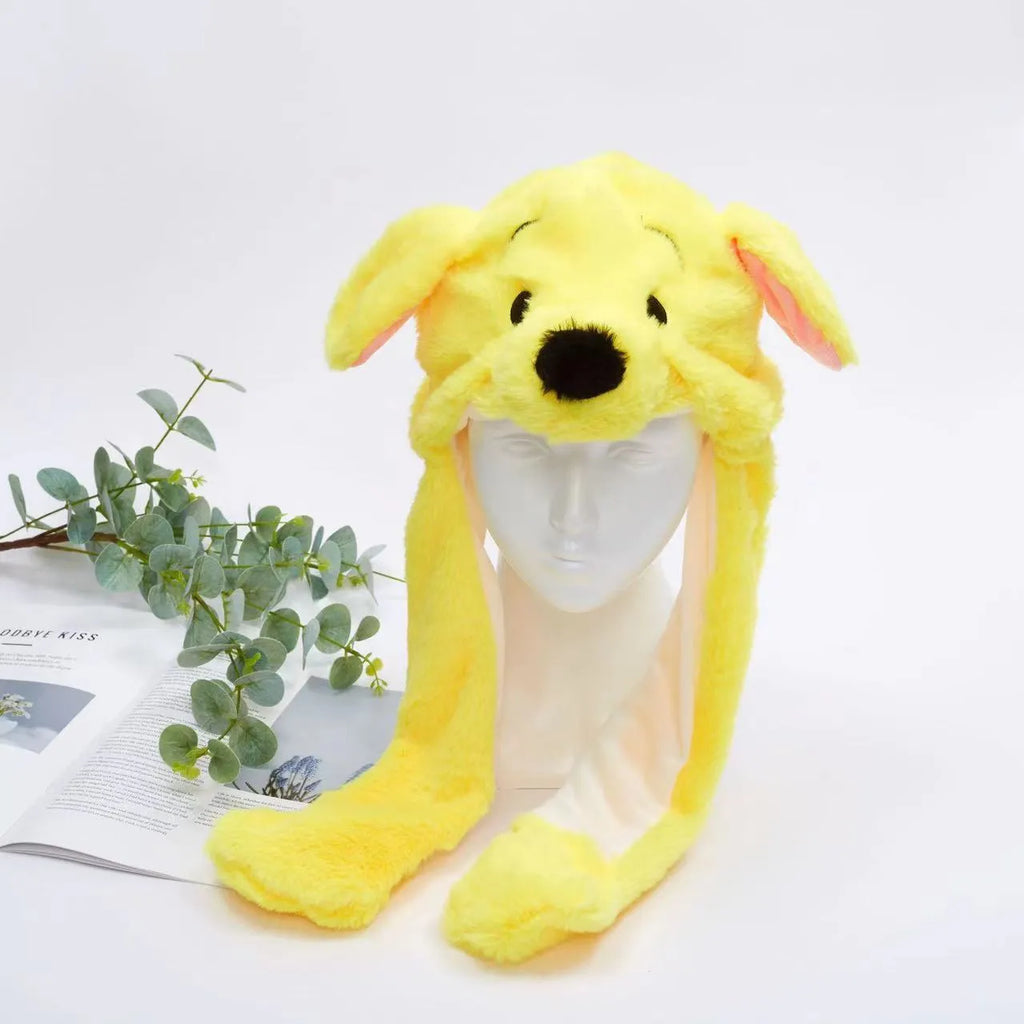 Interaktiver Hasenohrenhut für Kinder und Erwachsene – Niedlicher Plüschhut mit beweglichen Ohren zum Spielen, für Kostüme und als Geschenk