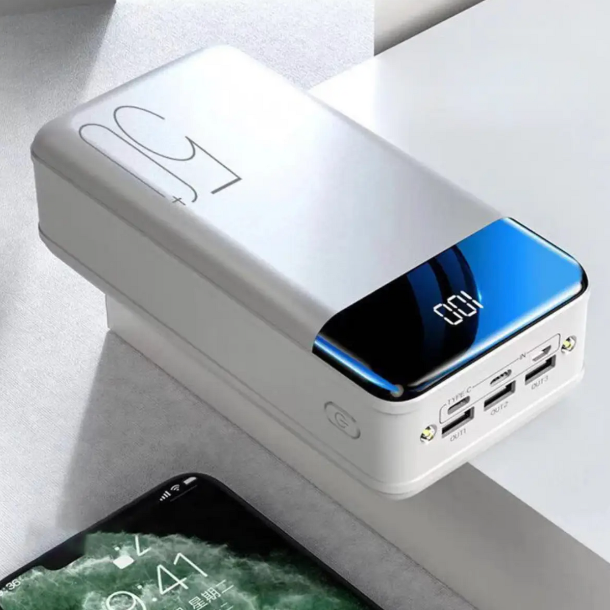 Batería externa portátil de capacidad ultr alta – Energía de respaldo prolongada para teléfonos, tabletas y laptops