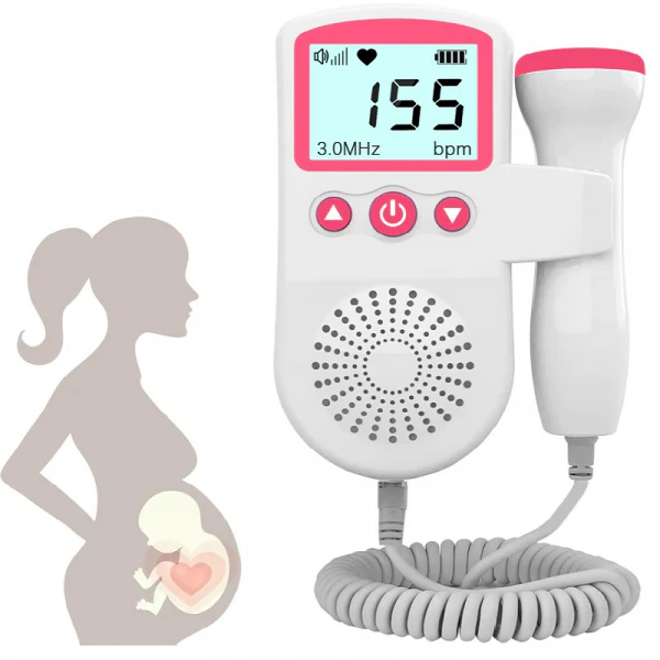Moniteur de fréquence cardiaque fœtale avec technologie de détection sonore - avec écran LCD