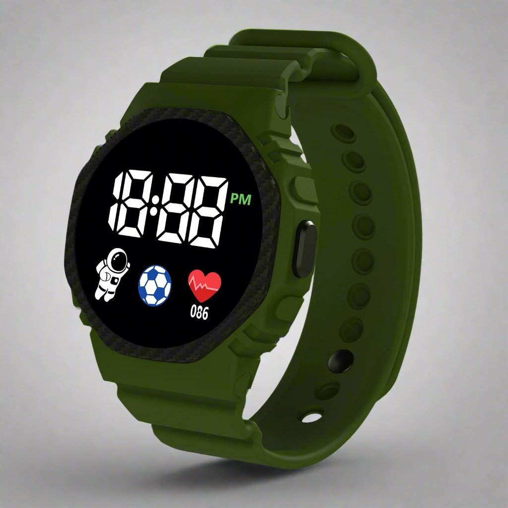 Montre de sport pour enfants et jeunes explorateurs - montre numérique durable pour les aventures en plein air, les jeux et le port quotidien
