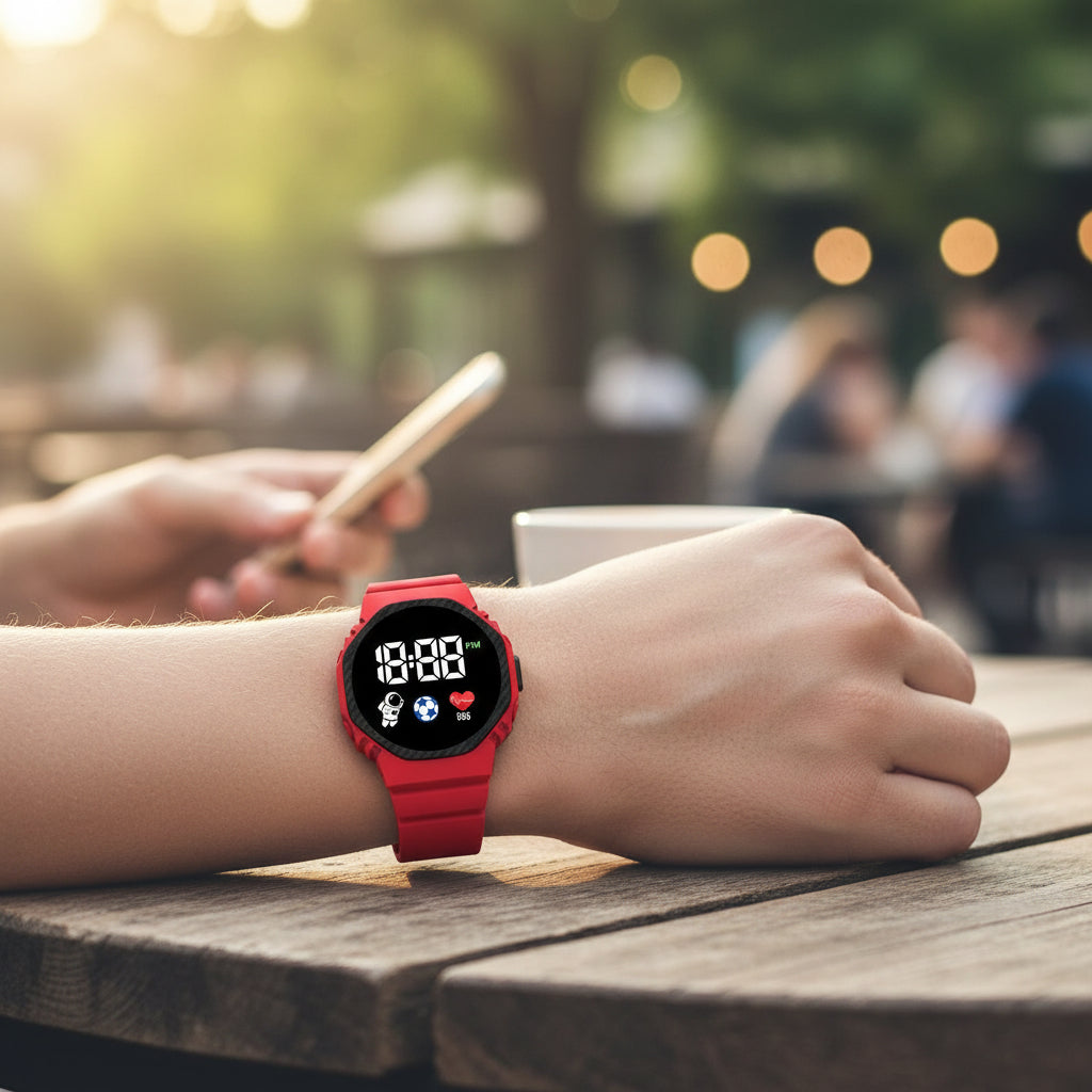 Children’s Adventure Sports Watch – LED Display, Waterproof Design & Durable Build