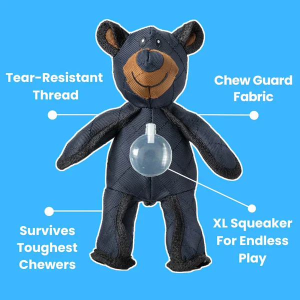 Durable Bear-Shaped Fabric Dog Chew Toy Heavy Chewers Reinforced Stitching - Image 8