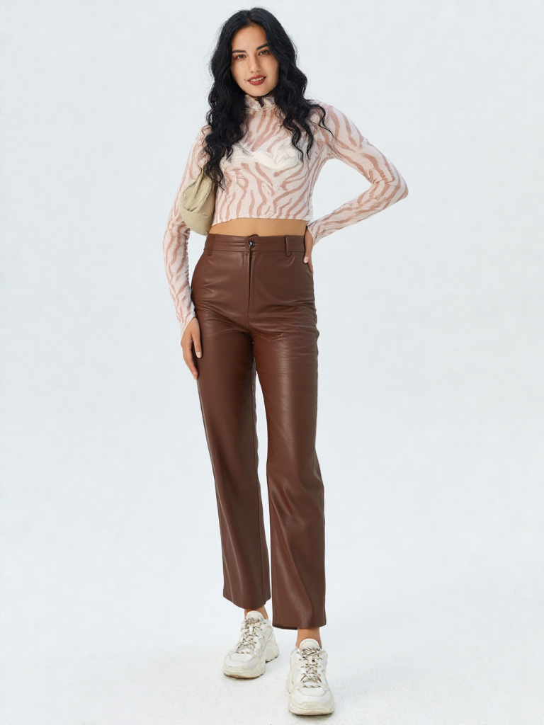 Pantaloni in ecopelle Noctra