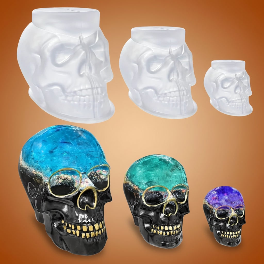 Three-Piece Skull Silicone Mold Set for Resin, Wax and Candle Crafts - Image 7
