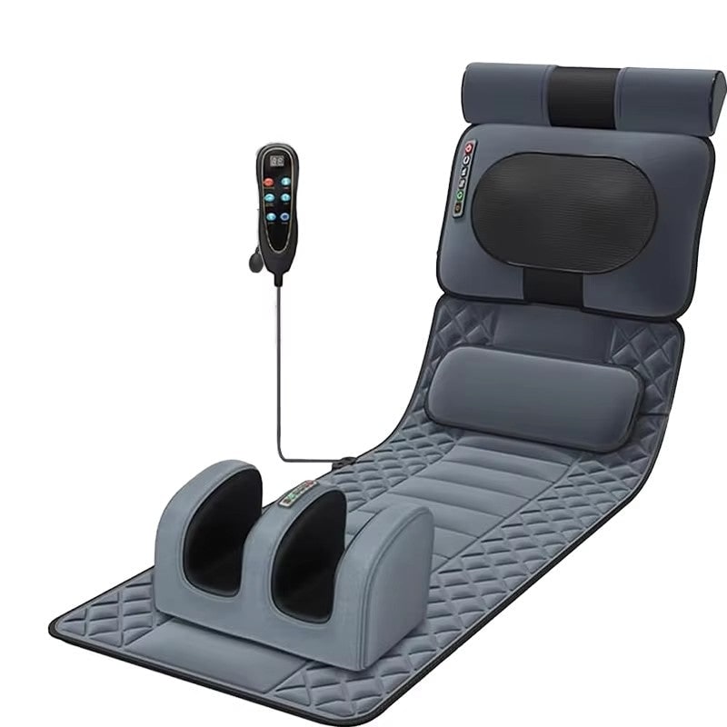 Full Body Massage Mat with Heated Neck and Foot Massager Foldable Quilted Pad with Remote Control - Image 5