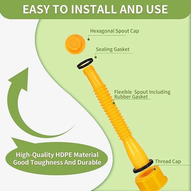 Gas Can Spout Replacement Kit with Flexible Nozzle and Vent Caps - Image 13
