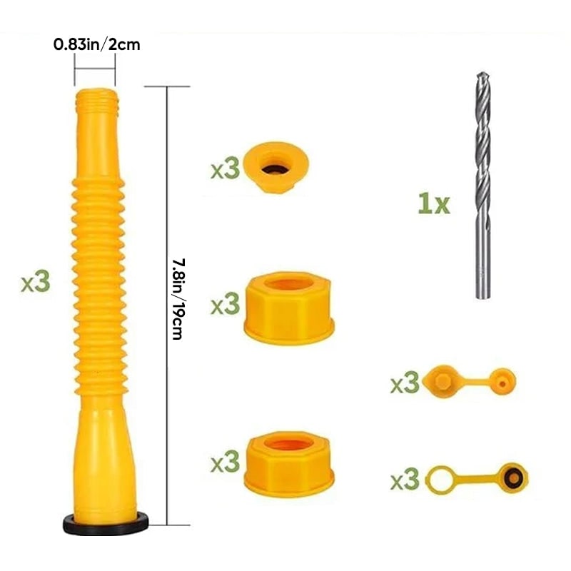 Gas Can Spout Replacement Kit with Flexible Nozzle and Vent Caps - Image 14