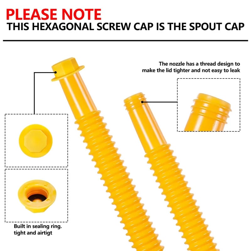 Gas Can Spout Replacement Kit with Flexible Nozzle and Vent Caps - Image 17