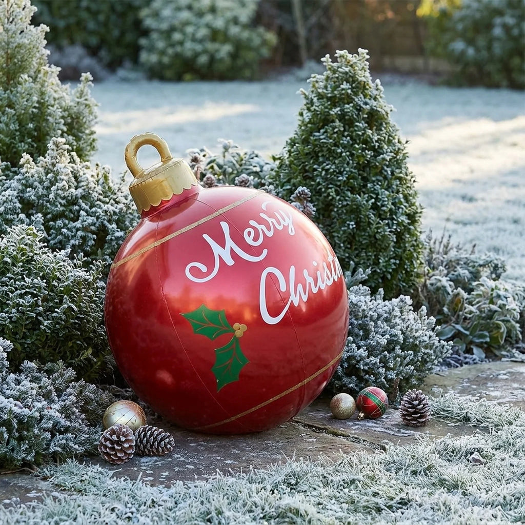 Giant Inflatable Ornament Ball with Heat-Sealed Seams for Outdoor Decorations - Image 1