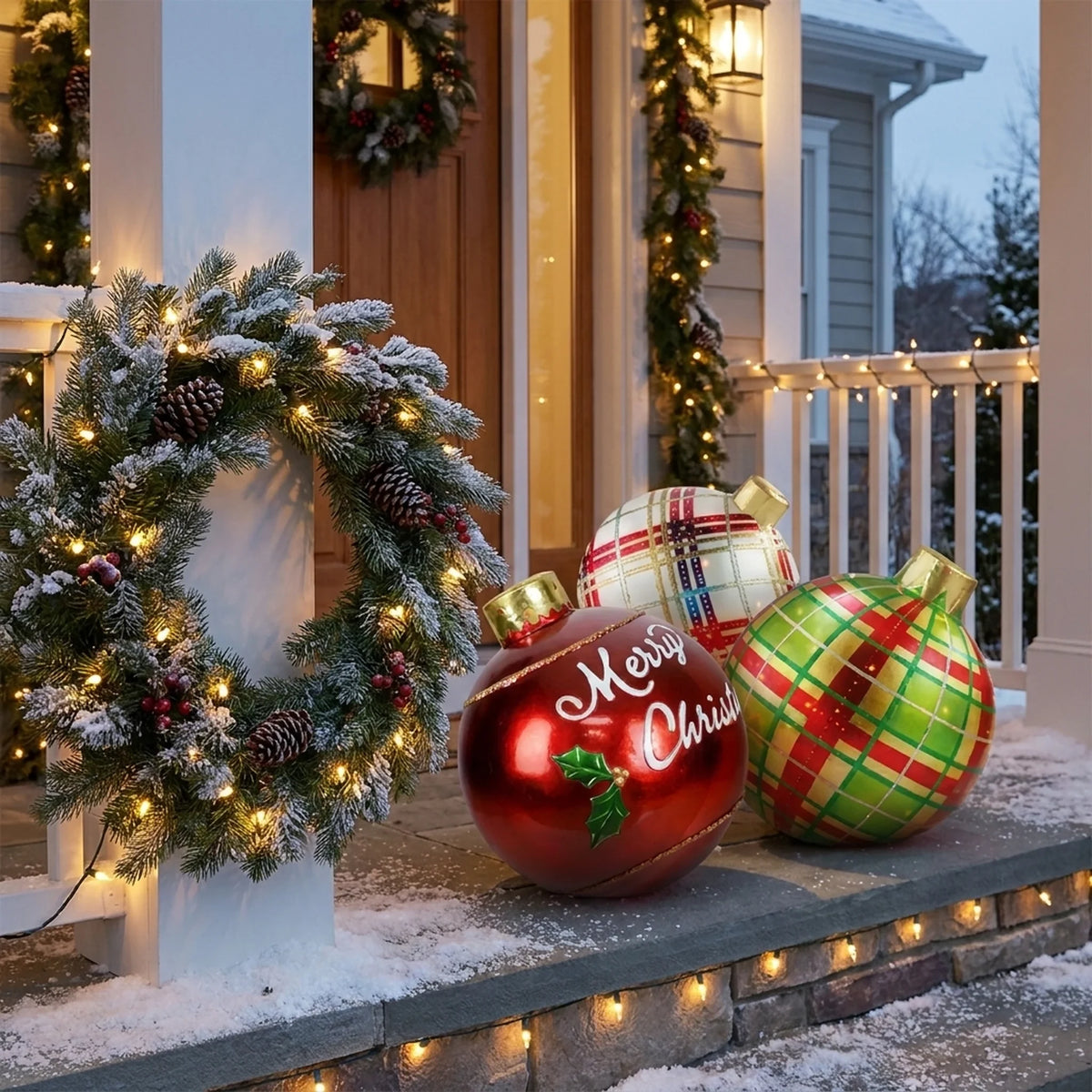 Giant Inflatable Ornament Ball with Heat-Sealed Seams for Outdoor Decorations - Image 2