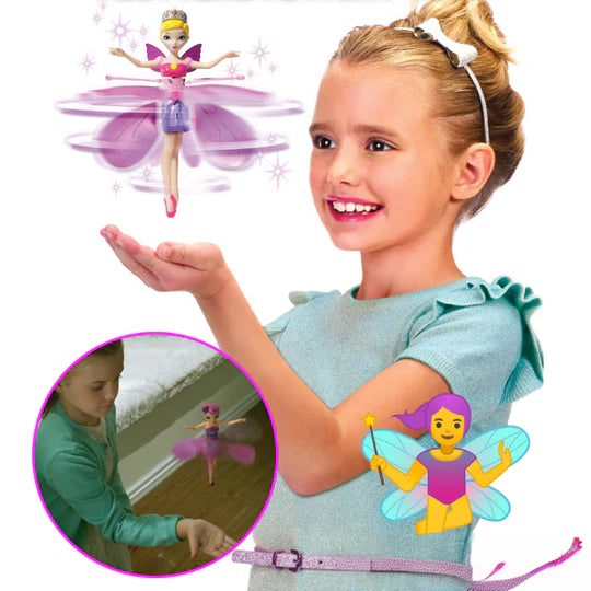 Girls' Hand Controlled Flying Fairy Doll with Infrared Sensor and LED Lights - Image 1