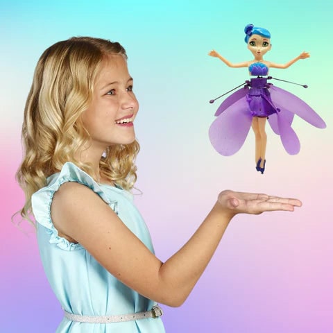 Girls' Hand Controlled Flying Fairy Doll with Infrared Sensor and LED Lights - Image 3