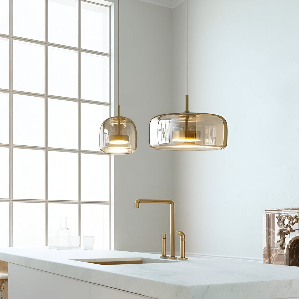 Glass Pendant Lights with LED and Adjustable Cord for Kitchen Island Living Room Ceiling - Image 17