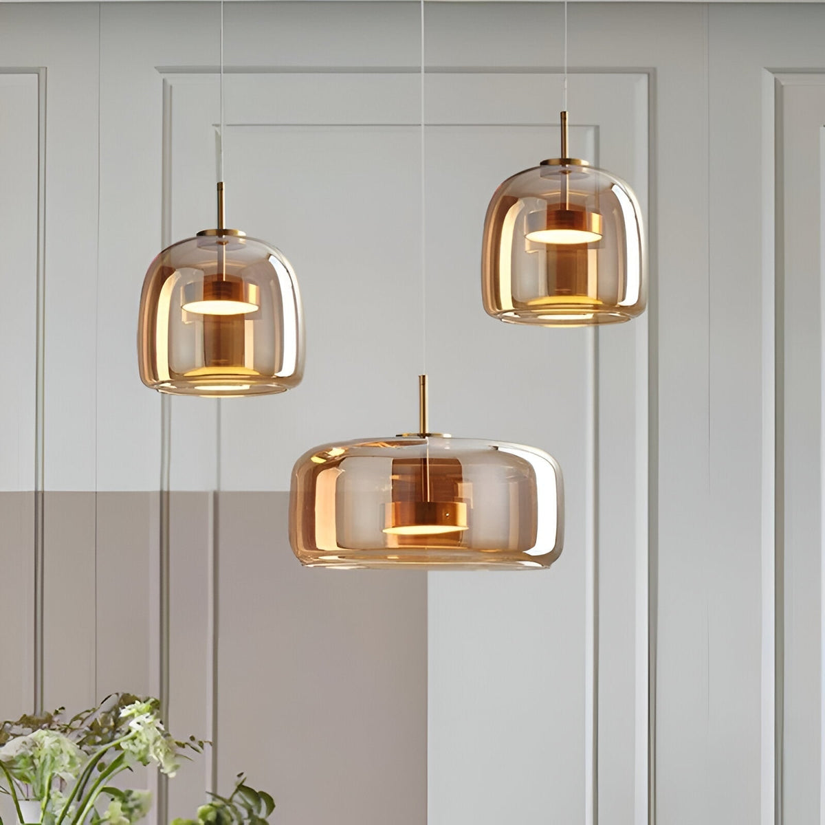Glass Pendant Lights with LED and Adjustable Cord for Kitchen Island Living Room Ceiling - Image 4