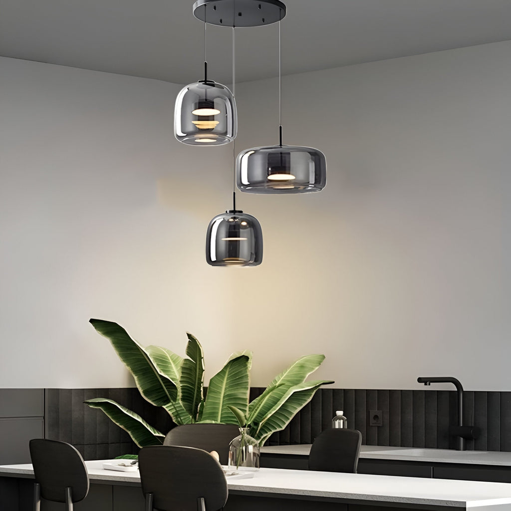 Glass Pendant Lights with LED and Adjustable Cord for Kitchen Island Living Room Ceiling - Image 5