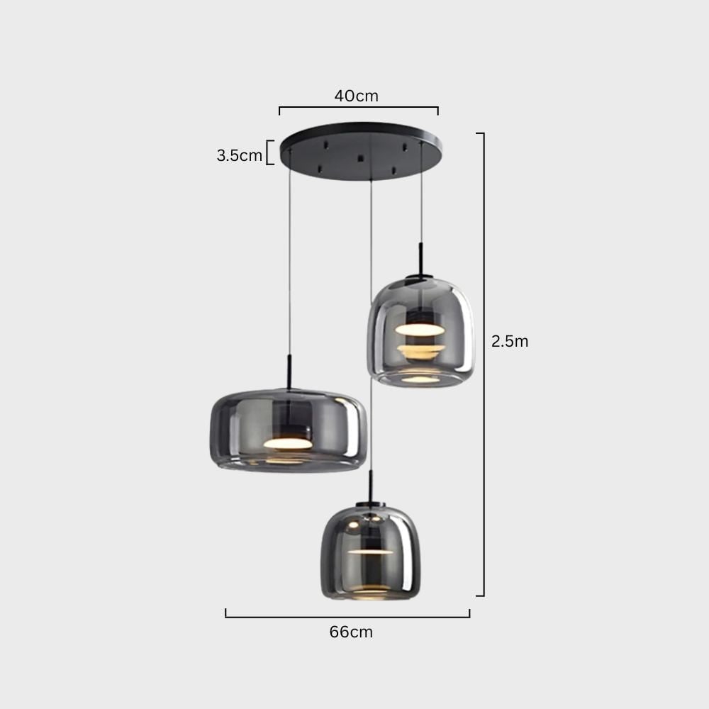 Glass Pendant Lights with LED and Adjustable Cord for Kitchen Island Living Room Ceiling - Image 50