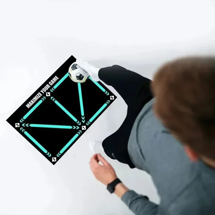 Gym Floor Mat for Soccer Footwork Training with Numbered Guides and Non-Slip Backing - Image 4