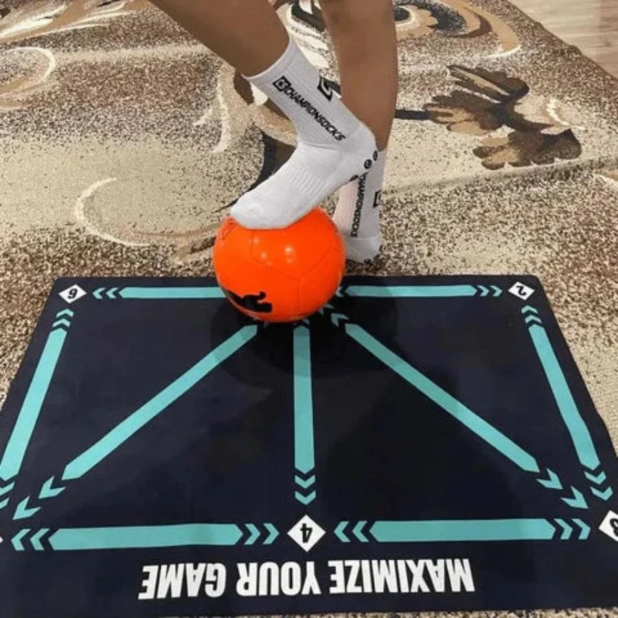 Gym Floor Mat for Soccer Footwork Training with Numbered Guides and Non-Slip Backing - Image 5