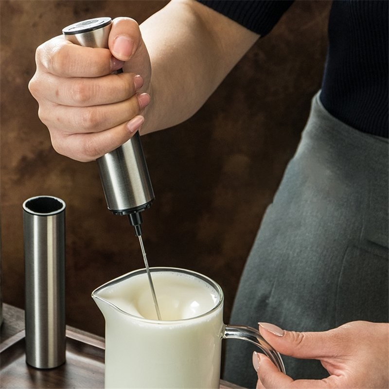 Handheld Electric Milk Frother with Stainless Steel Whisk and USB Charging - Image 1