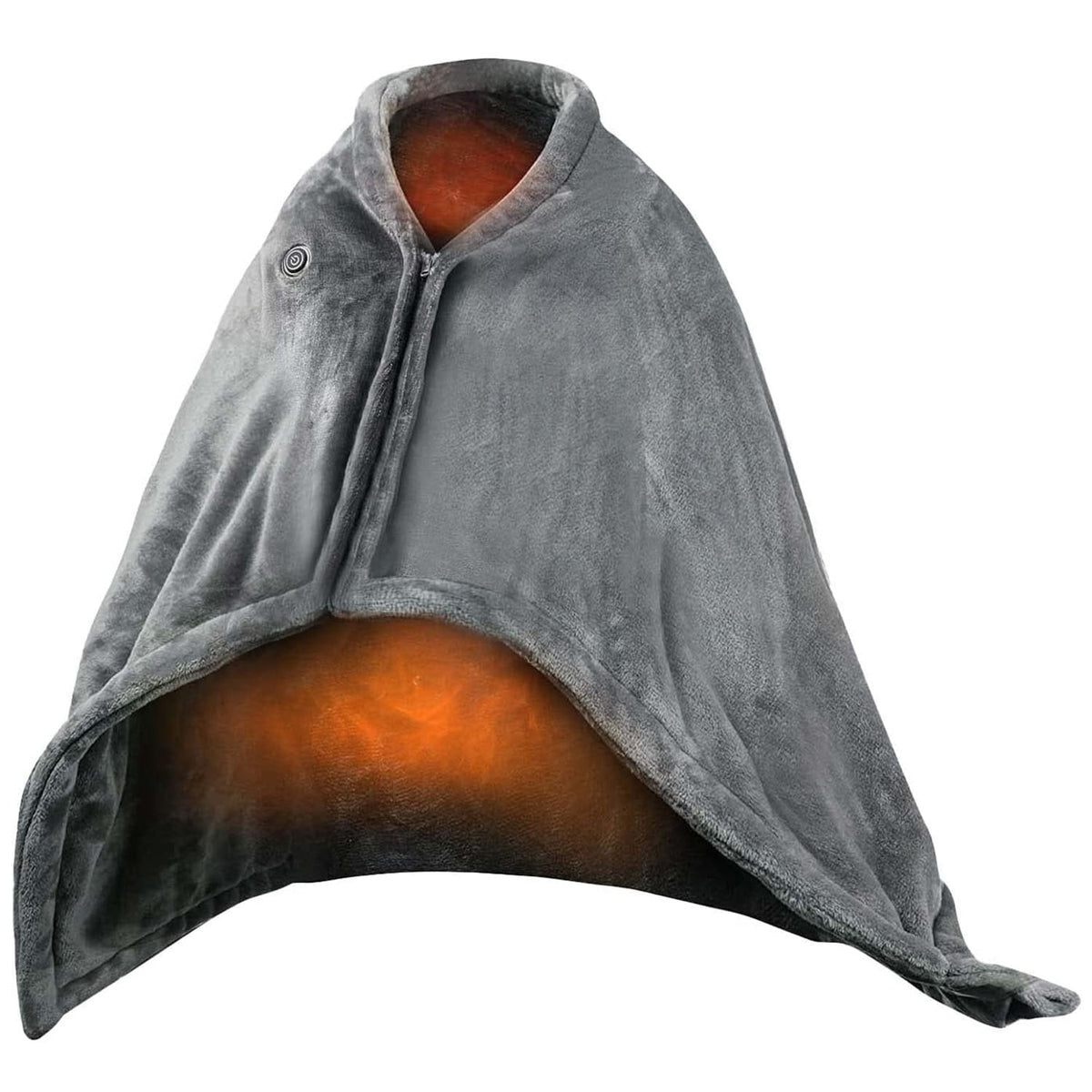 Heated Blanket Shawl with Electric Throw USB Powered Wearable Poncho with Zipper and Internal Pocket - Image 4