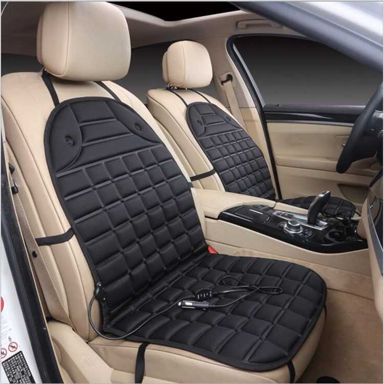 Heated Car Seat Cover and Cushion with 12v Adapter Quilted Design and Ergonomic Back Support - Image 17