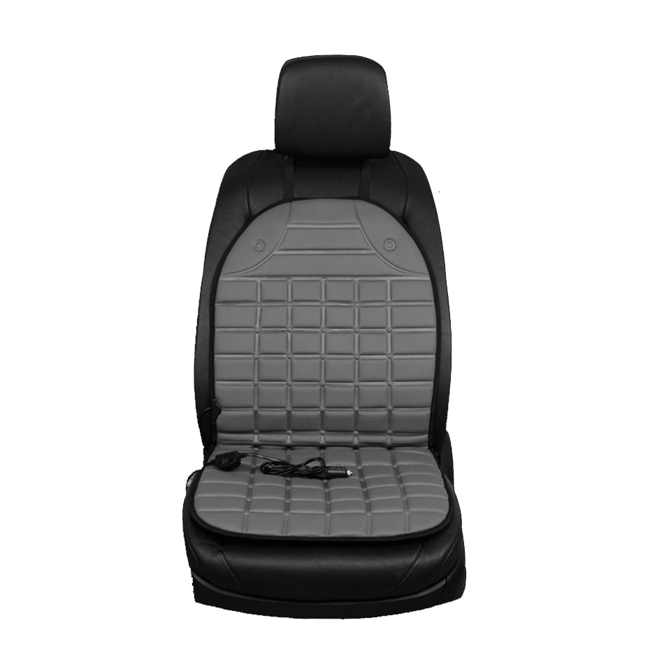 Heated Car Seat Cover and Cushion with 12v Adapter Quilted Design and Ergonomic Back Support - Image 4