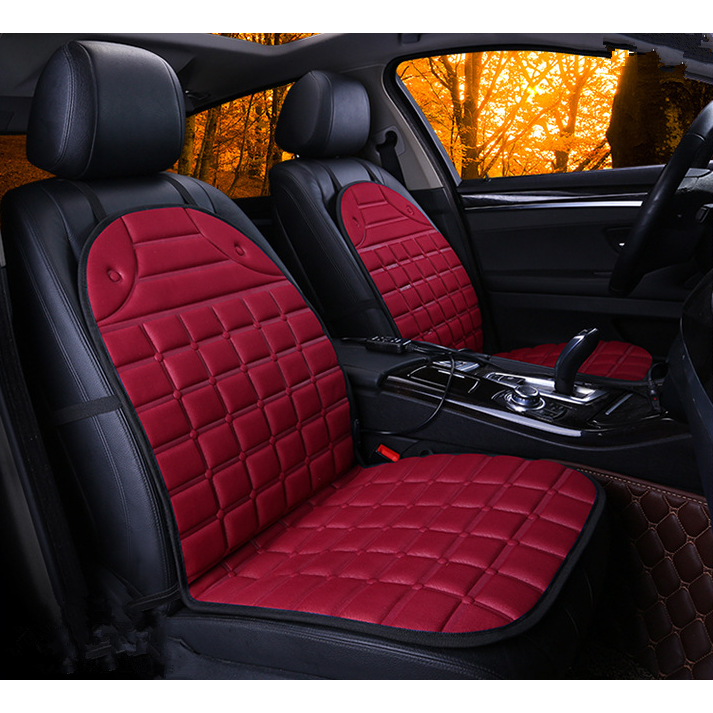 Heated Car Seat Cover and Cushion with 12v Adapter Quilted Design and Ergonomic Back Support - Image 6