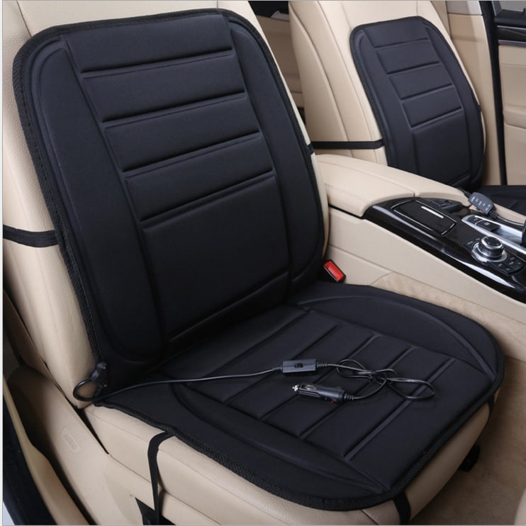 Heated Car Seat Cover and Cushion with 12v Adapter Quilted Design and Ergonomic Back Support - Image 7