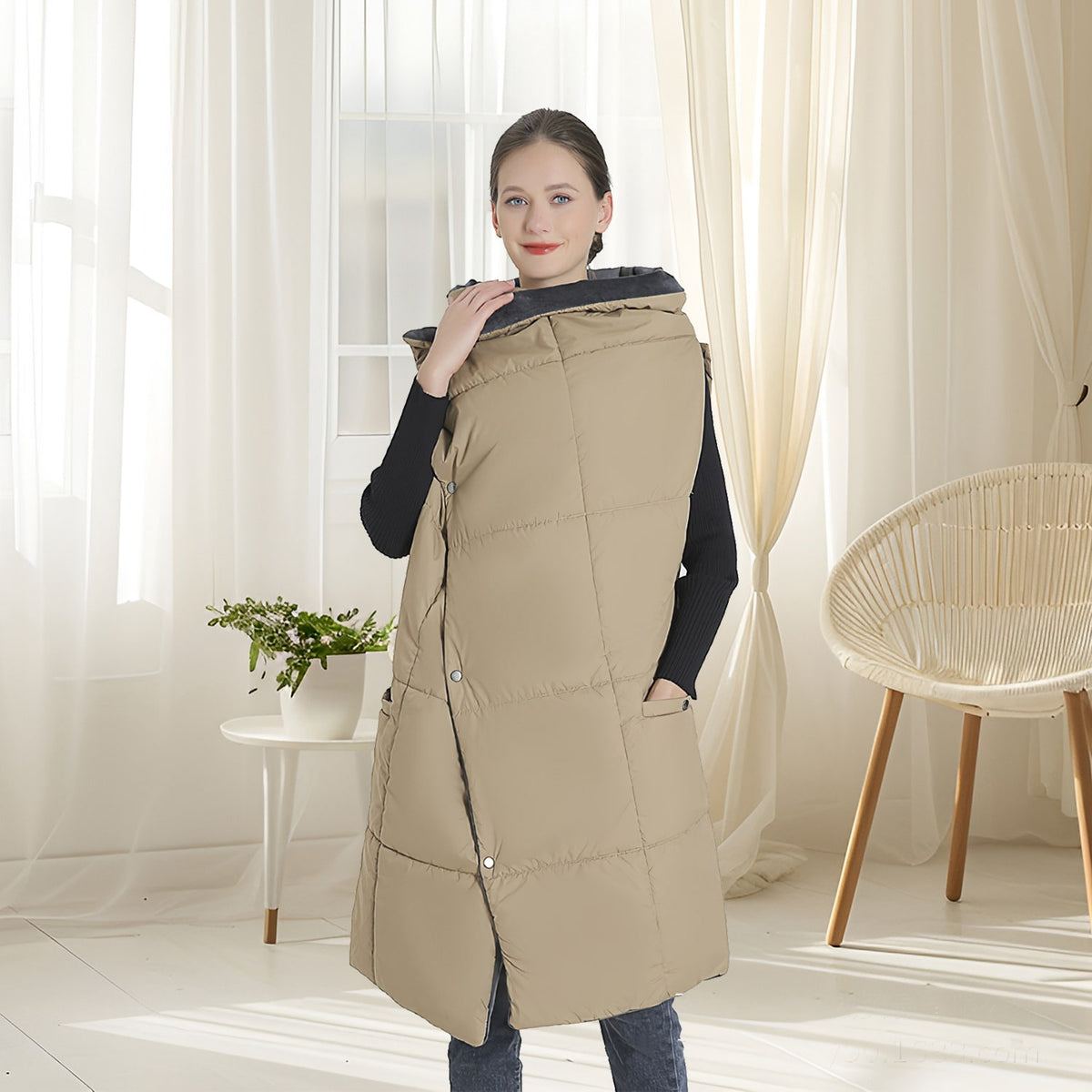 Heated Wearable Blanket with USB Control 6 Heating Zones Dual Switch and Zippered Arm Holes - Image 3