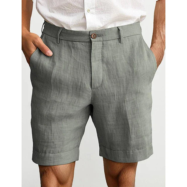 Pantaloncini estivi da uomo effetto lino per look casual – Pantaloncini leggeri da vacanza per viaggi e outfit quotidiani