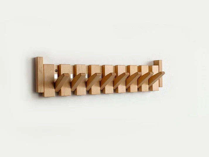 Porte-manteau mural en bois style piano – Patère décorative avec crochets en bois massif | Rangement fonctionnel et décoration artistique pour la maison