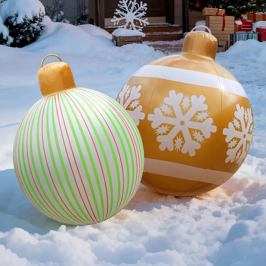 Inflatable Christmas Ornament Ball with PVC Construction for Outdoor Holiday Decorations - Image 3