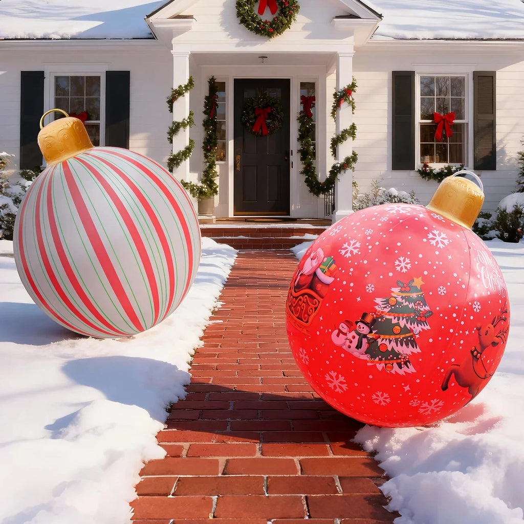 Inflatable Christmas Ornament Ball with PVC Construction for Outdoor Holiday Decorations - Image 5