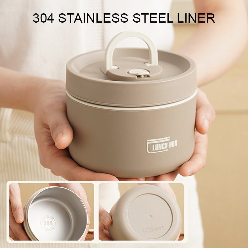 Insulated Bento Box Lunch Set Leak Proof Stainless Steel Stackable Thermal Sealed For Work - Image 3
