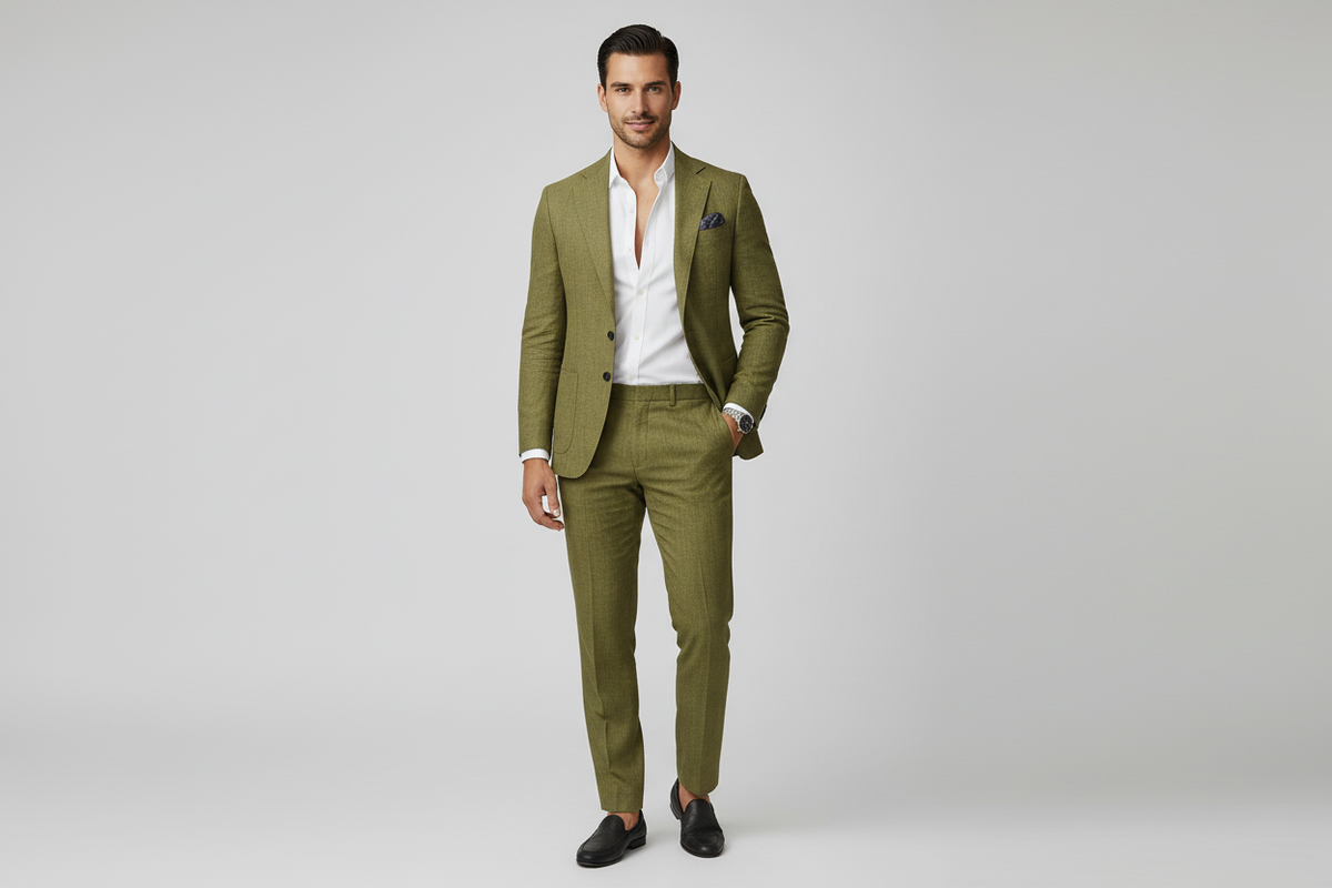Aliya Home — Men’s Casual Slim‑Fit Suit - slim, tailored silhouette