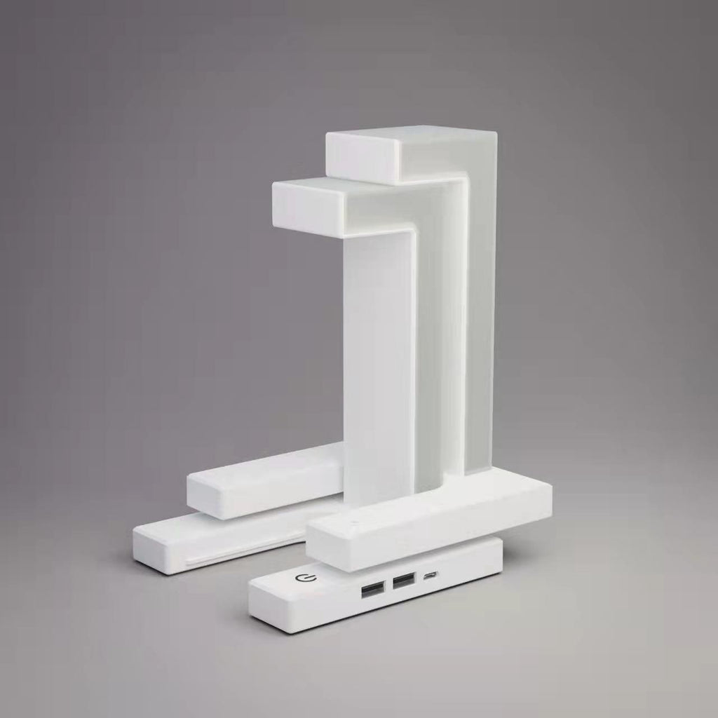 Kids' LED Table Lamp with USB Ports and Geometric Tensegrity Design for Desk and Bedside - Image 3
