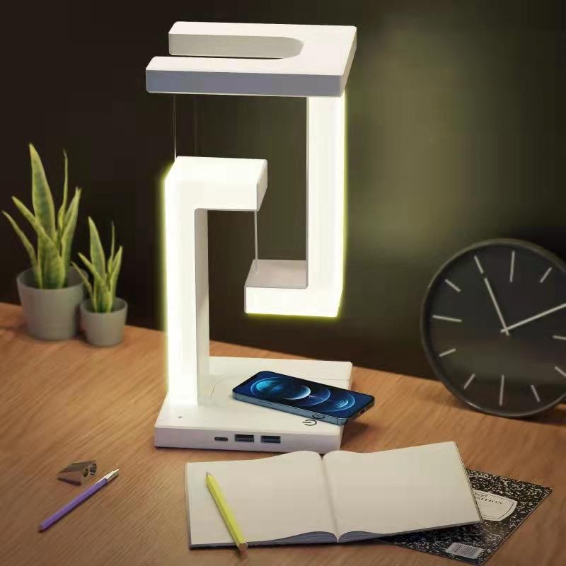 Kids' LED Table Lamp with USB Ports and Geometric Tensegrity Design for Desk and Bedside - Image 4