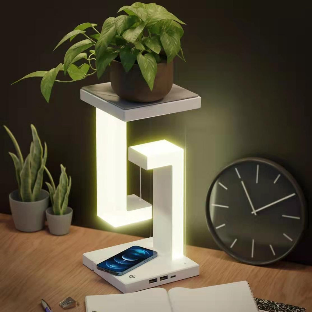 Kids' LED Table Lamp with USB Ports and Geometric Tensegrity Design for Desk and Bedside - Image 5